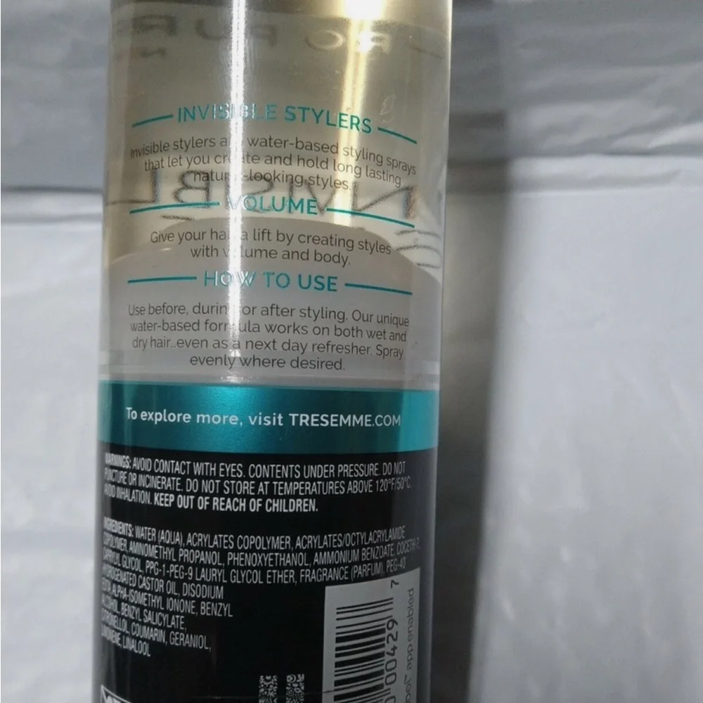 New Tresemme Pro Pure Invisible Styler Create & Hold 6.8 oz Spray